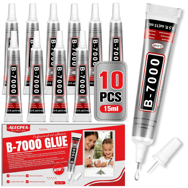 Clear Precision Tip Craft Glue 15ml, 10 Pack