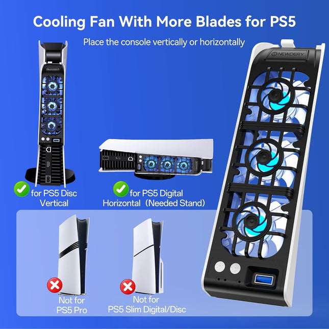 White Console Cooling Fan with Auto Speed and USB 3.0 Port