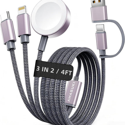 3-in-2 Travel Charging Dock with Multi Charging Cable