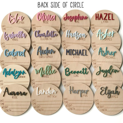 LittleNest NidoPequeño Double Sided Personalized Newborn Announcement Sign for Hospital — Baby & Toddler