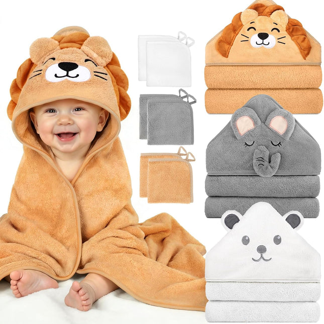 9-Piece Baby Bath Towels and Washcloths Set