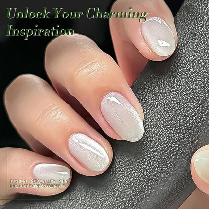 Milky White Cat Eye Magnetic Gel Nail Polish, 15ML