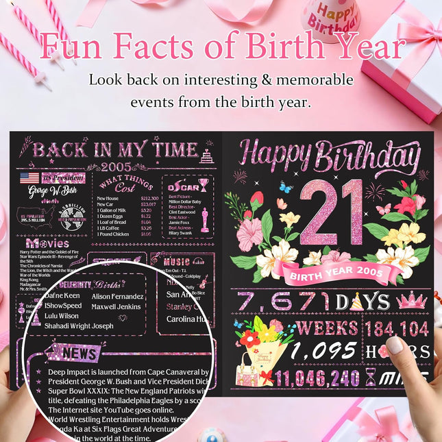 21st Birthday 3D Pop Up Funny Greeting Card for Her