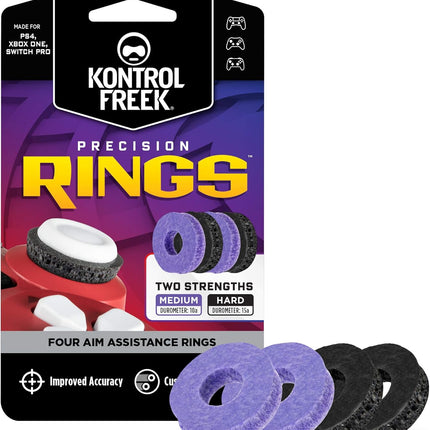 KontrolFreek Precision Rings | Aim Assist Motion Control for PlayStation 4 (PS4), PS5, Xbox One, XBX, Switch Pro & Scuf Controller (Black/Purple)
