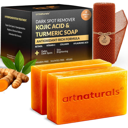 Kojic Acid & Turmeric Dark Spot Remover Soap Bars, 2 Pack