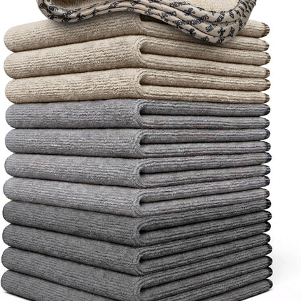 Multi-Purpose Microfiber Cleaning Towels, 14 x 12 Inch, 12 Pack
