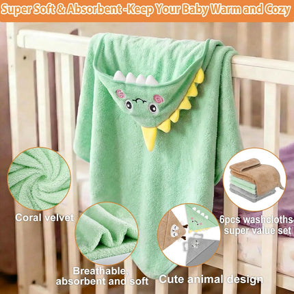 9-Piece Baby Bath Towel Set for Newborns, Infants & Toddlers