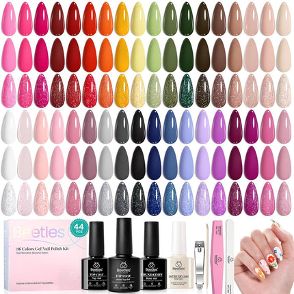 44-Piece Gel Nail Polish Set with 36 Colors