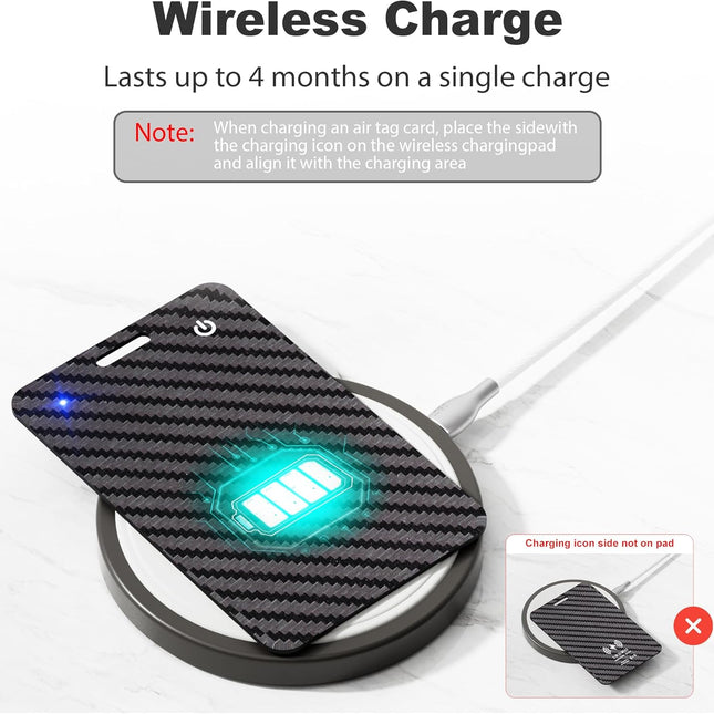 Rechargeable Wallet Tracker Card for iOS - Black