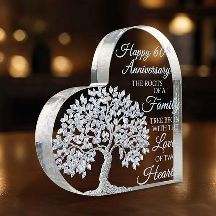 60th Wedding Anniversary Heart Acrylic Plaque