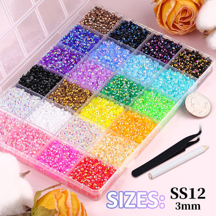 34,000-Piece Multicolor Resin Jelly Rhinestones with Jewelry Glue