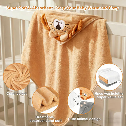 9-Piece Baby Bath Towels and Washcloths Set