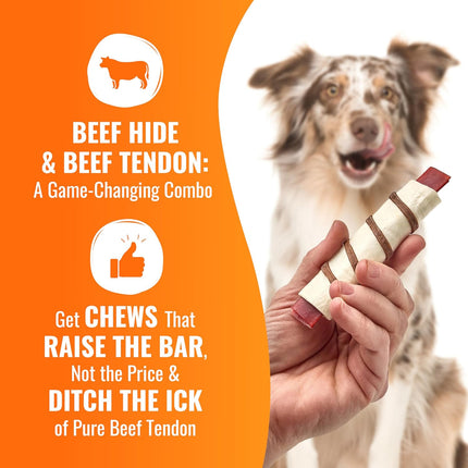 Triple Flavor Beef Tendon Wraps for Adult Dogs, 8 Count