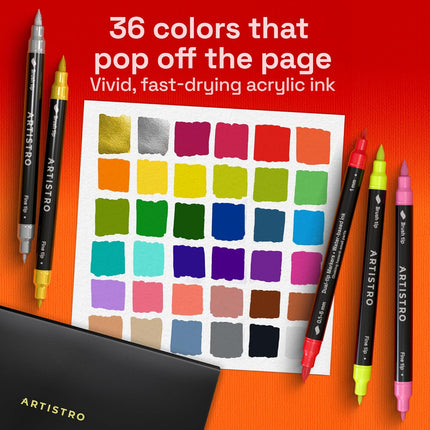 36 Acrylic Paint Markers for Drawing and Crafts