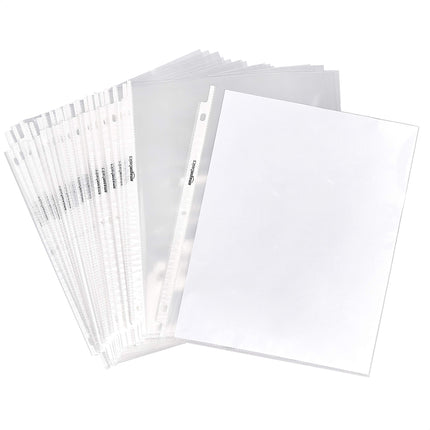 Clear Heavyweight Sheet Protectors for 3-Ring Binder, Letter Size, 100-Pack