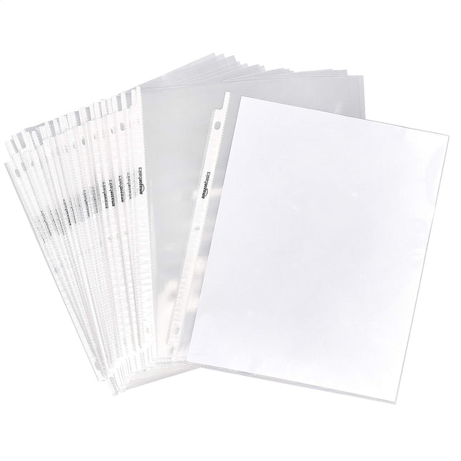 Clear Heavyweight Sheet Protectors for 3-Ring Binder, Letter Size, 100-Pack