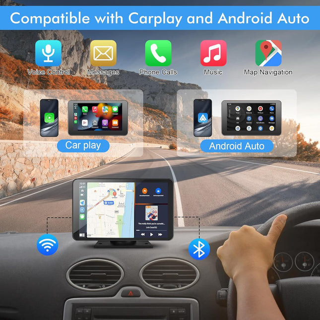 7-Inch HD Portable Wireless Touch Screen Car Stereo Receiver