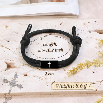 Joshua 1:9 Cross Bracelet for Men and Boys