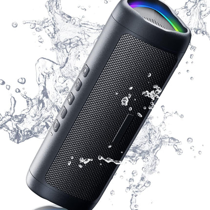 Portable Bluetooth Speaker with 20W HD Sound, IPX5 Waterproof, Up to 24H Playtime, TWS, Black