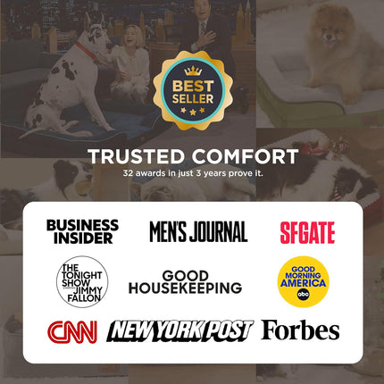 Orthopedic Waterproof Dog & Cat Sofa Bed, Grey, 35"