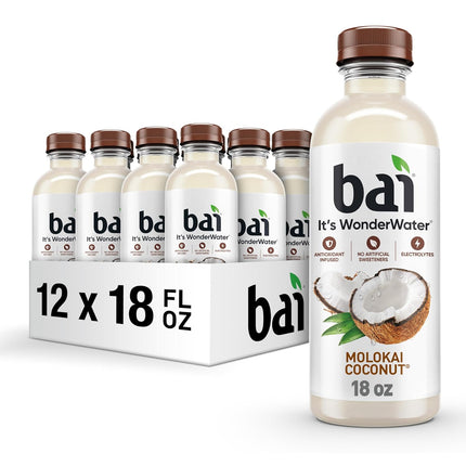 Molokai Coconut Antioxidant Infused Water Beverage, 18 fl oz, 12 Pack
