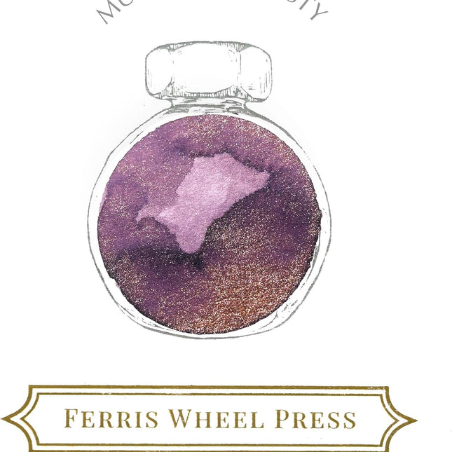 Mulberry Majesty Vibrant Purple Fountain Pen Ink with Rose Gold Shimmer, 38ml Bottle