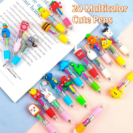 20-Piece Mini 4-in-1 Multicolor Ballpoint Pens Set