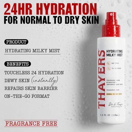 Milky Facial Mist with Oat Milk & 7% Glycerin, Fragrance-Free, 4.4 fl oz