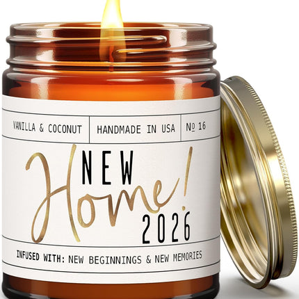 2026 New Home Soy Jar Candle, Vanilla Coconut Vetiver, 9 oz