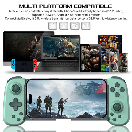 Wireless Mobile Gaming Controller with Phone Case Support