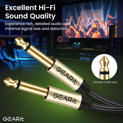 NexWave OndaNex GEARit Guitar Instrument Cable (3ft 2-Pack) 1/4 Inch to 1/4 inch TS Straight — Smart Tech