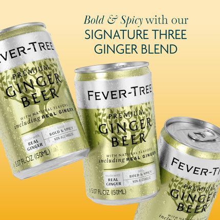 Premium Ginger Beer Mixer, 5.07 fl oz Cans, Pack of 24