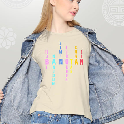 SourceToHome FuenteACasa Seven Stars Acrostic Graphic Tee - Premium Cotton Boy Band Typography — Home & Lifestyle