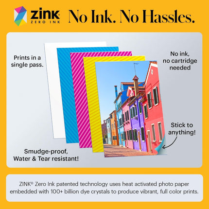 Blue Full-Color Instant Print Digital Camera with 2x3 Sticky-Back Photo Paper