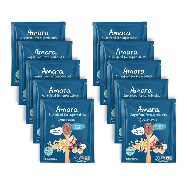 Organic Stage 2 Baby Cereal, Oats and Berries, 10 Pouches