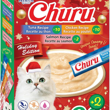 Lickable Creamy Purée Cat Treats with Vitamin E, 0.5 oz Tubes, 22-Count Holiday Variety Pack