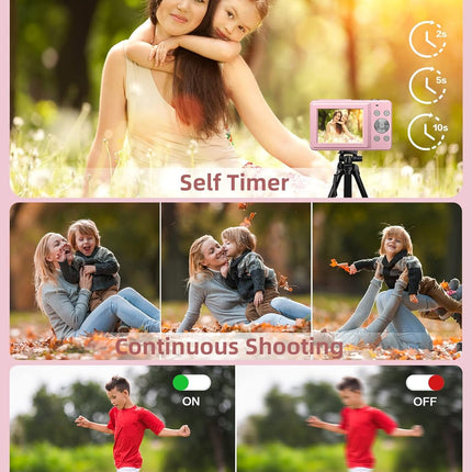 Digital Camera, FHD 1080P Point and Shoot Camera with 16X Zoom, Anti Shake, 32GB Card, Compact Small Camera for Kids