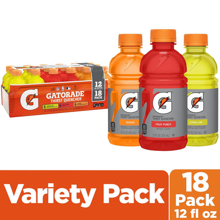 Thirst Quencher Sports Drink Variety Pack, 12 fl oz, Pack of 18