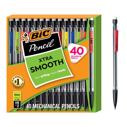 Xtra Smooth 0.7 mm Refillable Mechanical Pencils, 40-Count Pack