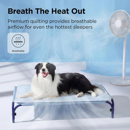 Cooling Mat for Large Dogs, Thin Breathable Washable Crate Pad, 35 x 23, Blue