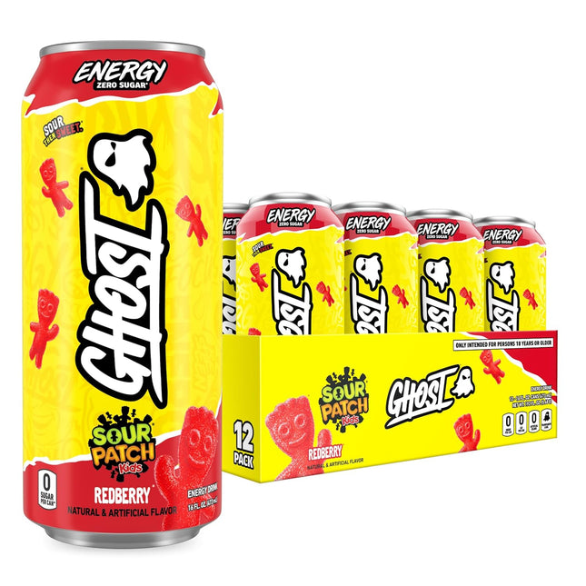 Redberry Sour Energy Drink 12-Pack, 16 oz Cans