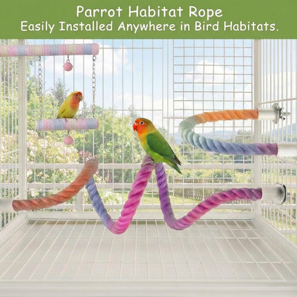 3-Piece Bendable Bird Rope Perch Set for Cages