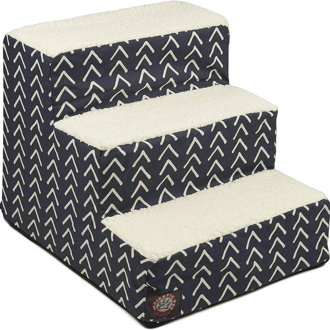 3-Step Portable Pet Stairs with Washable Navy Cover
