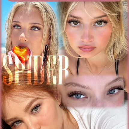 Spider Lash Clusters Kit Breeze Wispy Natural Fluffy D-Curl DIY Eyelash Extensions