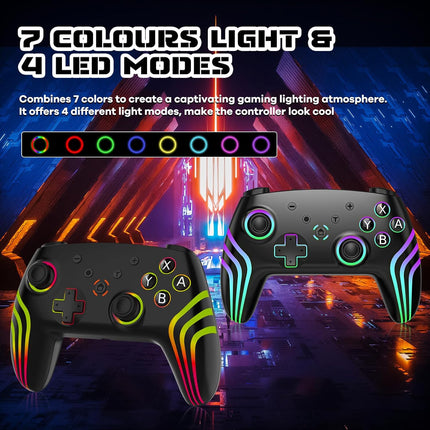 Wireless Pro Controller for Switch, Switch 2, Lite, OLED, and PC
