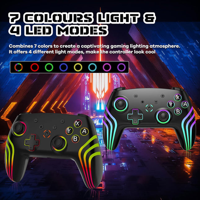 Wireless Pro Controller for Switch, Switch 2, Lite, OLED, and PC