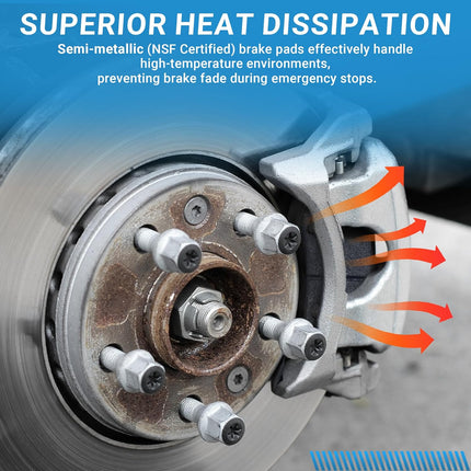 Front and Rear Semi-Metallic Automotive Replacement Brake Pads D1056 D1057