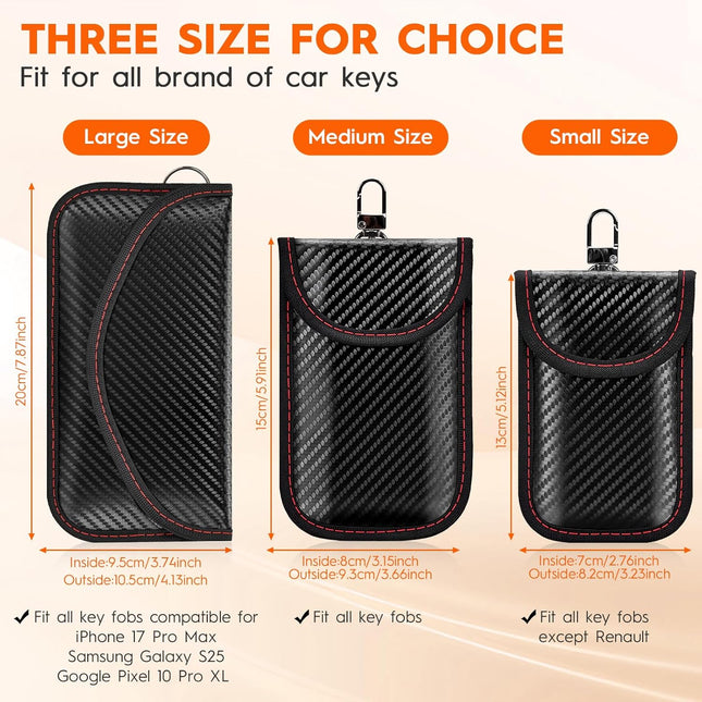 Faraday Pouch for Key Fob, 2 Pack RFID Signal Blocking Bags