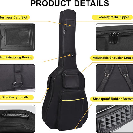 HomeChef ChefDelHogar 40 41 42 Inch Acoustic Guitar Bag, Oxford Fabric with 0.35" Thick Padding — Kitchen & Home