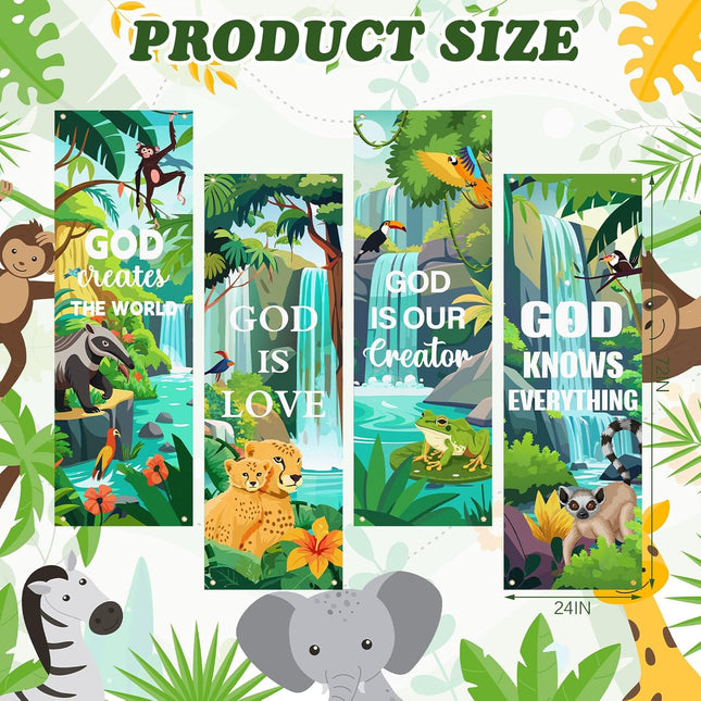 4-Piece Rainforest Waterfall Banners, 72 x 24 in